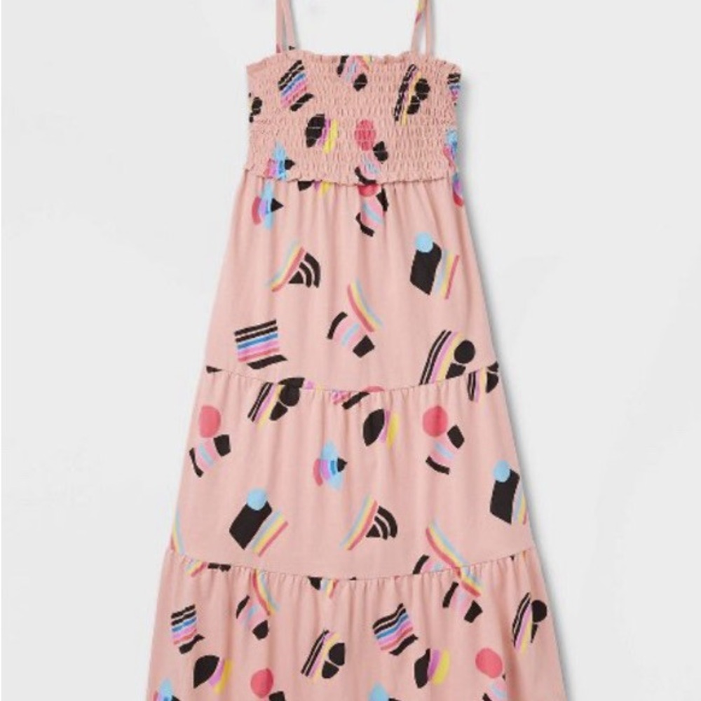 Pride Kids' Sleeveless Abstract Rainbows A-Line Dress - Picture 3 of 7